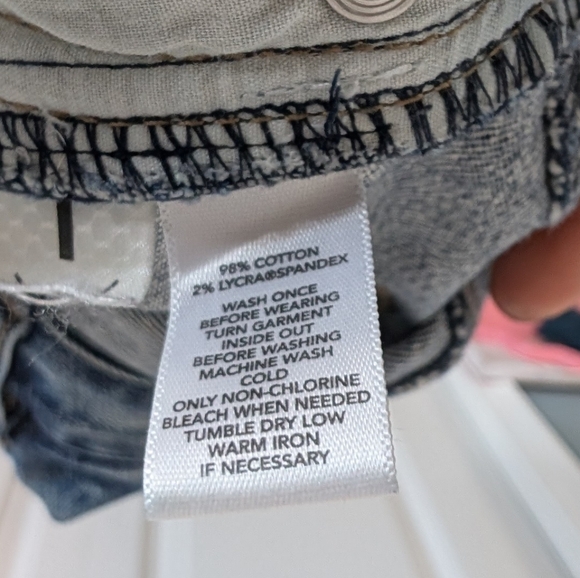 LOFT Darker Blue Distressed Classic Jean Shorts - Picture 6 of 8